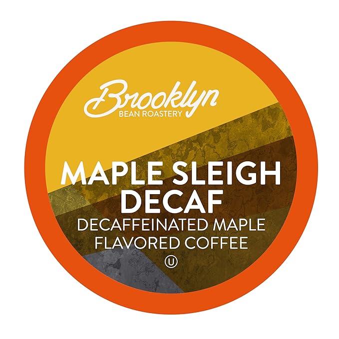 Brooklyn Beans Coffee Pods, Maple Sleigh Decaf - Compatible with Keurig K Cup Brewers Including 2.0