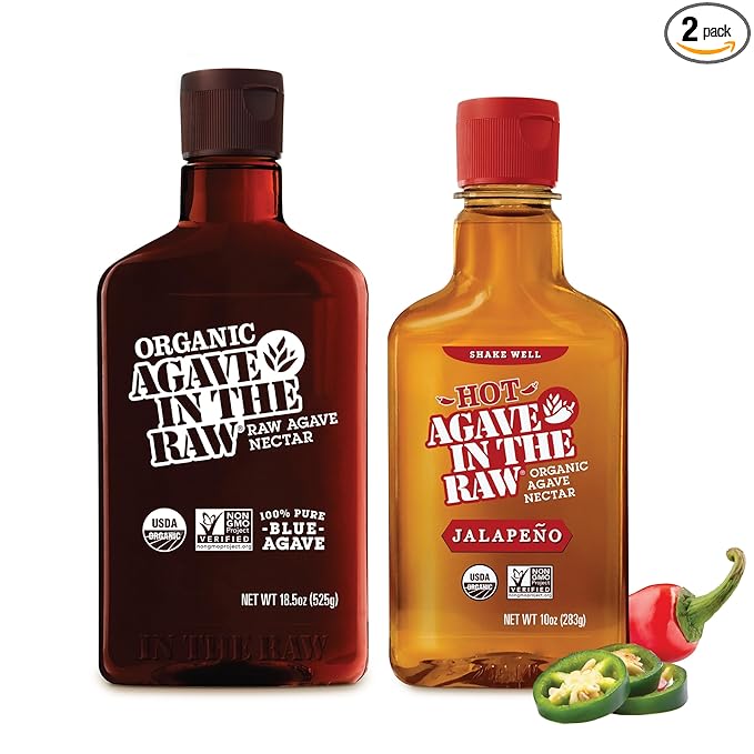 In the Raw Organic Blue Agave Syrup Bundle – Raw Agave Nectar (18.5 Oz) Sugar Substitute + Hot