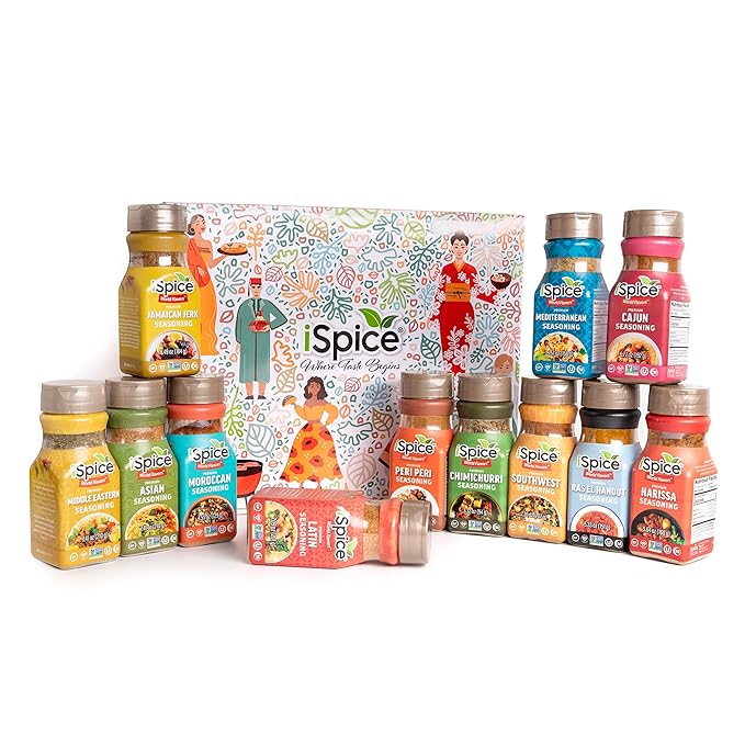 iSpice Starter Spice Set- Seasonings for Cooking, Spices and Seasonings Sets, Spices Variety Pack