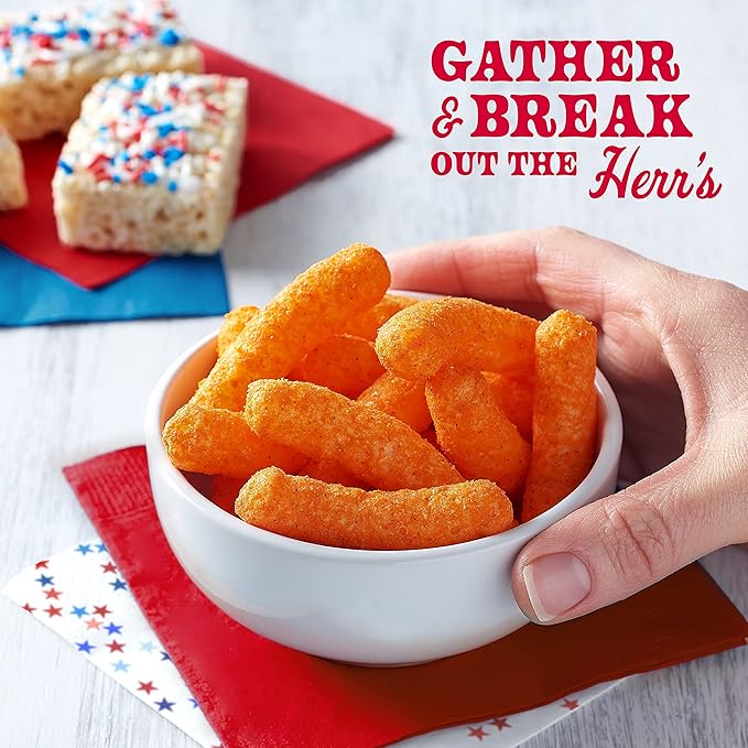 Herr?셲 Cheese Curls, Carolina Reaper Flavor, Gluten Free Snacks, 6oz Bag (12 Count)