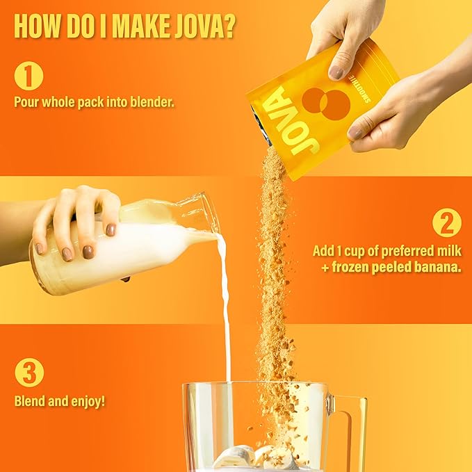 JOVA Superfood Peanut Butter Shake | 22g Protein, 10g Fiber, 10g Collagen, Omega-3 (Whole Foods:
