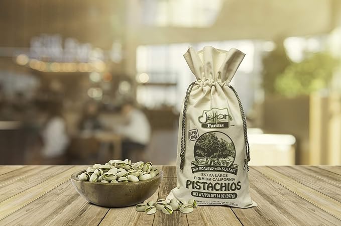 Setton Farms Premium California Pistachios Dry Roasted with Sea Salt Burlap Large Gift Bag| 14 Ounce