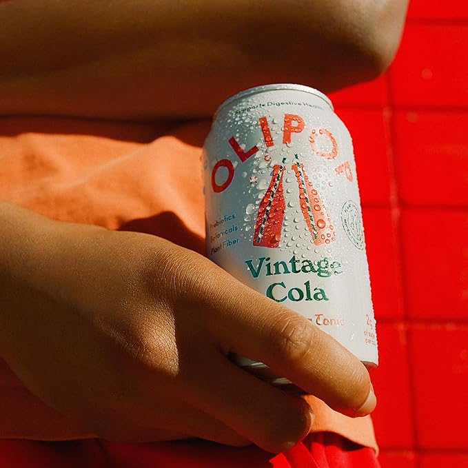 OLIPOP Prebiotic Soda Pop, Vintage Cola, Pantry Pack Packed with Prebiotics, Fiber, and Botanicals