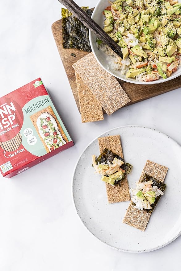 Finn Crisps Multigrain Crispbread 6.1oz | Thin, Crispy Multigrain Flatbread Crackers | Authentic
