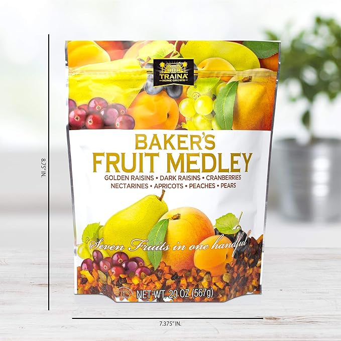 Traina Home Grown Baker?셲 Fruit Medley - Diced Peaches, Cranberries, Apricots, Pears, Nectarines