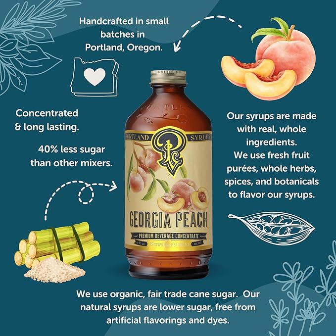Georgia Peach ??Sweet, Juicy Peach Flavoring for Coffee, Teas, Smoothies, Cocktails, & Desserts