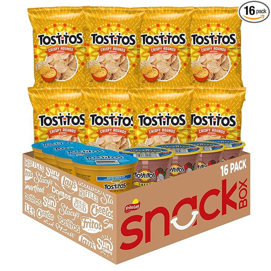 Tostitos Tortilla Chips Chip & Salsa Pack, 3oz Tostitos Crispy Rounds & 3.8oz Medium Salsa (16