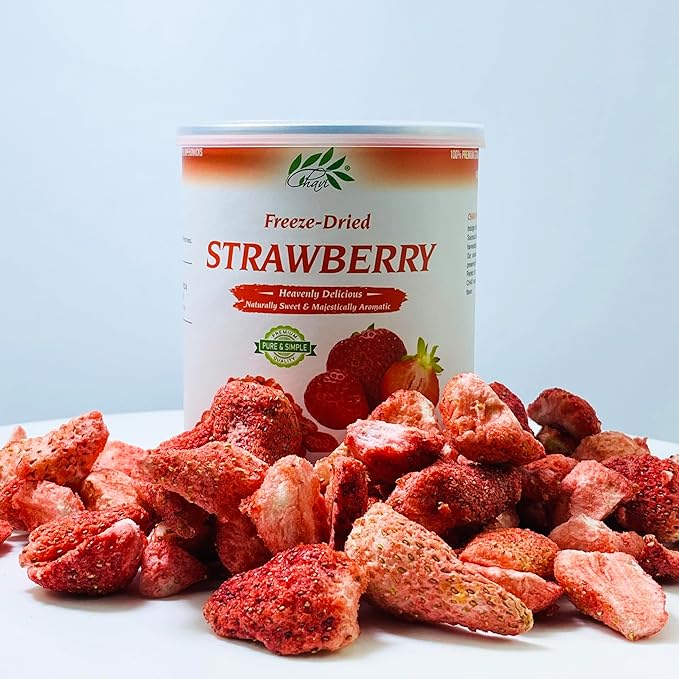 CHAVI Freeze-Dried Strawberry - Pack of 2 x 2 oz - Healthy 1 Ingredient Superfood - No Added Sugars