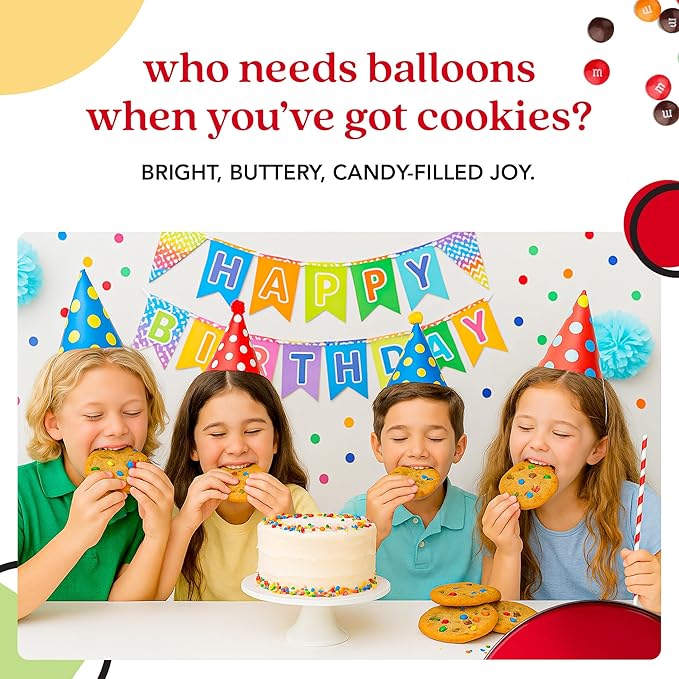 David's Cookies Fresh Baked Decadent Jumbo Birthday Gourmet Cookies – 2lb Gift Basket Tin with 8