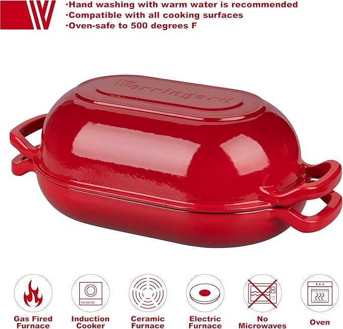 Enameled Cast Iron Sourdough Bread Oven, Dutch Oven, Loaf Cast Iron Bread Pan for Homemade Bread
