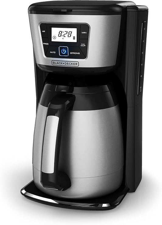 BLACK+DECKER 12-Cup Thermal Coffee Maker, Keep Coffee Hot with Insulated Stainless Steel Carafe