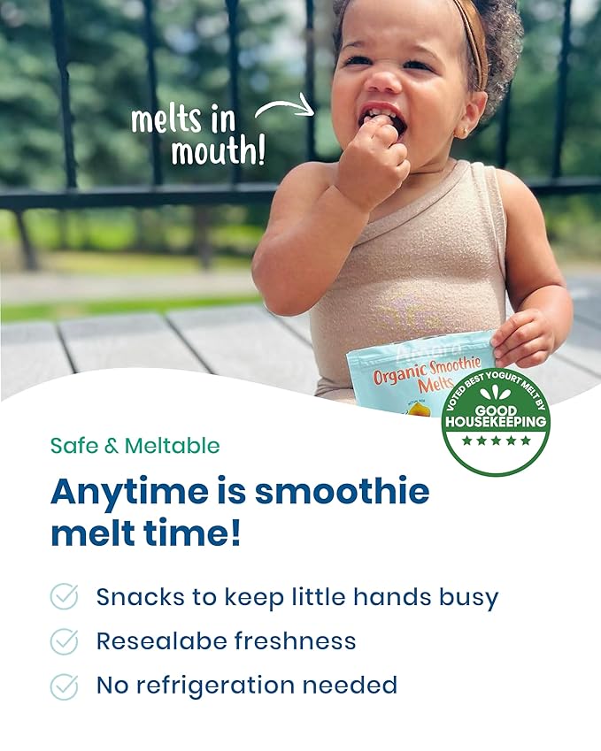 Amara Smoothie Melts - Mighty Sweet Greens - Baby Snacks Made With Fruits and Vegetables - Healthy