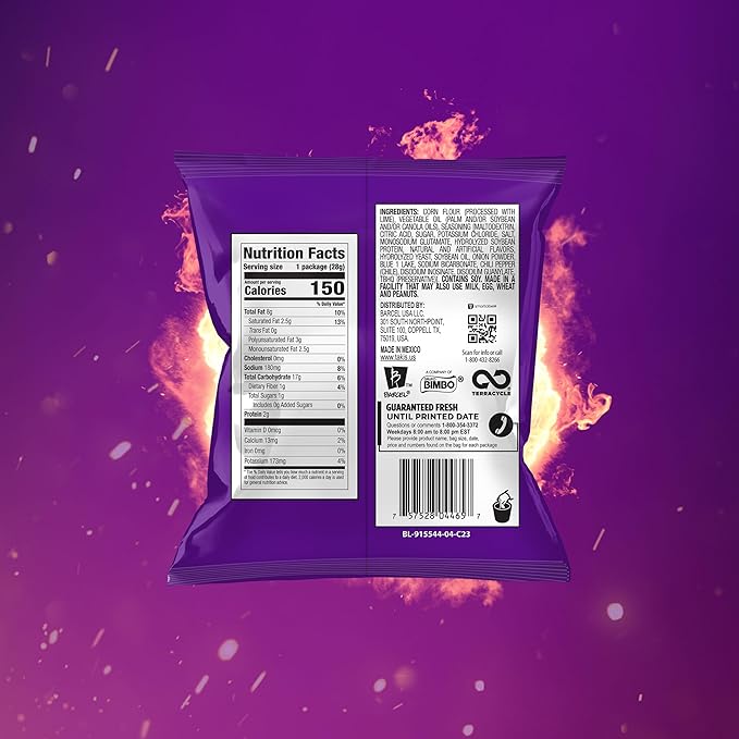 Takis Blue Heat 40 pc / 1 oz Multipack - Intense Hot Chili Pepper Flavored Extreme Spicy Rolled
