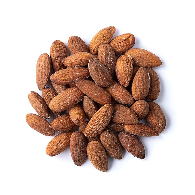 Food to Live Dry Roasted California Almonds with Himalayan Salt, 8 Ounces Oven Roasted, Lightly