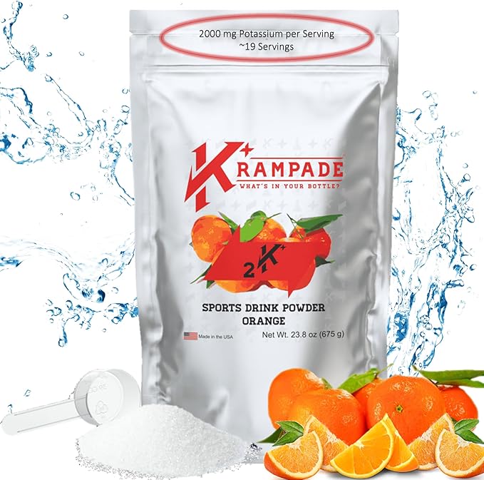 Electrolytes Powder Potassium Supplement - 2000 mg K+, >2X More Than Coconut Water | Cramp Relief