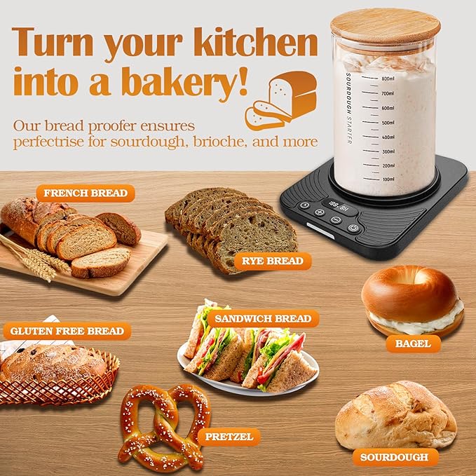 2025 Upgrade Sourdough Starter Warmer,Temperature Control Range 70°F-110°F, Accurate to 1°F, with