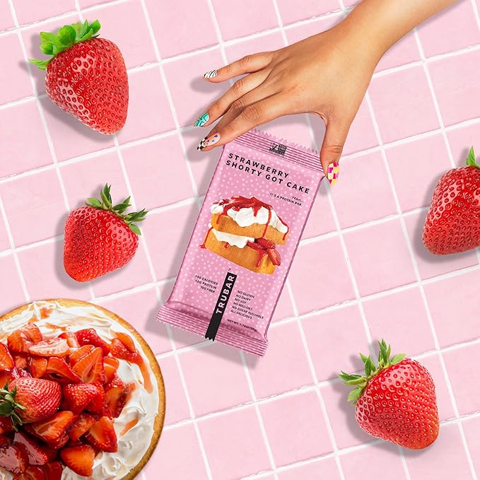 TRUBAR Vegan Protein Bar, Strawberry Shorty Got Cake, Gluten Free, Plant Based Protein, Dairy Free