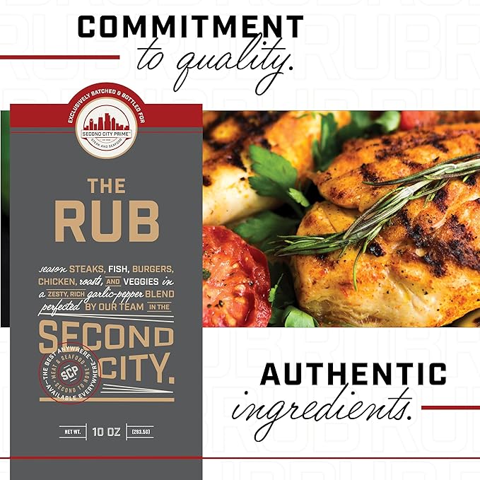 The Rub Seasoning for Steaks, Burgers, Fish, Chicken, and Veggies 10oz 2-pack, A Seasoning Blend of