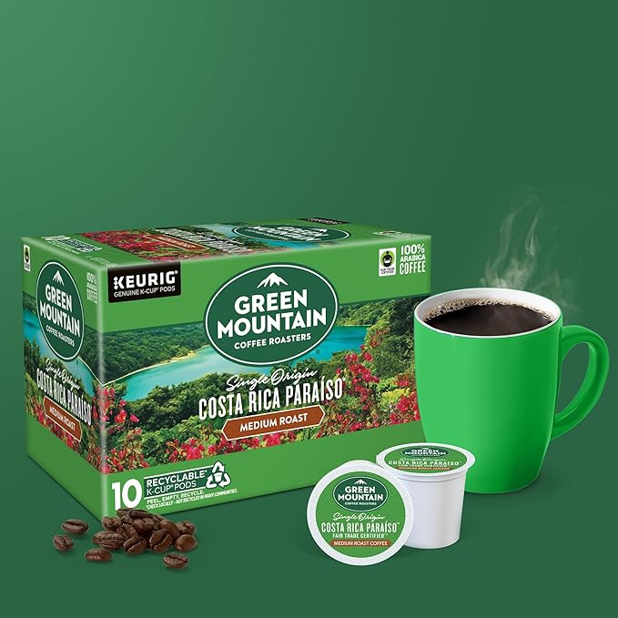 Green Mountain Coffee Roasters Costa Rica Paraiso, Keurig Single Serve K-Cup Pods, Medium Roast