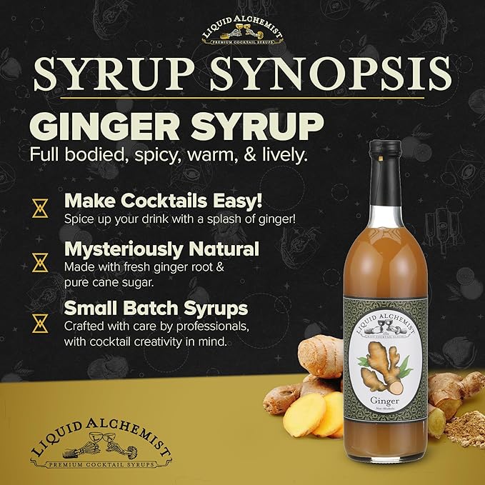 Liquid Alchemist Ginger Syrup for Cocktails - Real Ingredients Make our Liquid Ginger Puree for