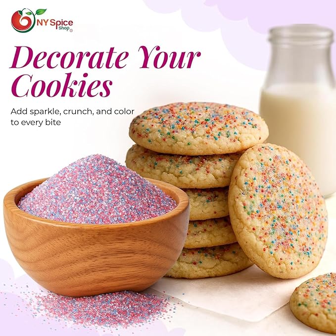 NY Spice Shop Rainbow Sanding Sugar - 4 Ounce Sweet Colorful Edible Sprinkles For Candy Dish