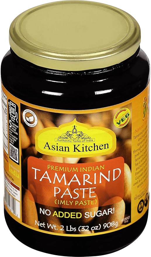 Asian Kitchen Tamarind Paste Puree (Imli) 32oz (908g) 2lbs Glass Jar, Gluten Free, No added sugar ~