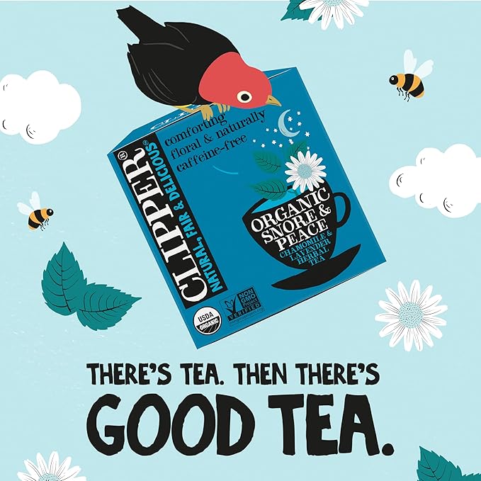 Clipper Tea Snore and Peace Chamomile & Lavender Herbal Tea ??Caffeine Free, USDA Organic, Great
