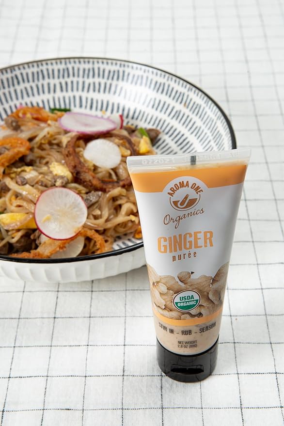 Aroma One Ginger Puree Paste - Organic Herb Concentrate for Cooking, Seasoning & Sauces - Fresh