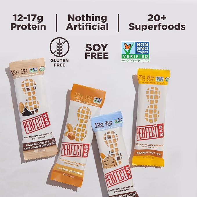 Perfect Bar, Best Sellers Variety Pack, Protein Bars, Gluten Free, Soy Free, Non GMO, No Sugar
