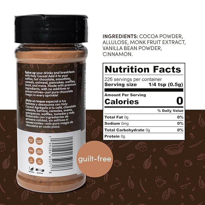 My Secrets Peggy's Food Holy Cocoa Powder - Premium 100% Natural Unsweetened Pure Cacao for Coffee