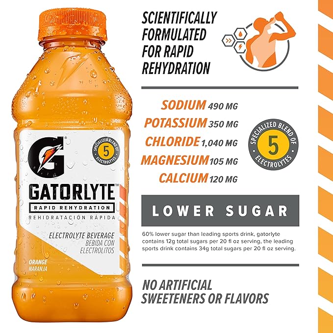 Gatorlyte Rapid Rehydration Electrolyte Drink, 3 Flavor Variety Pack, Specialized Blend of 5
