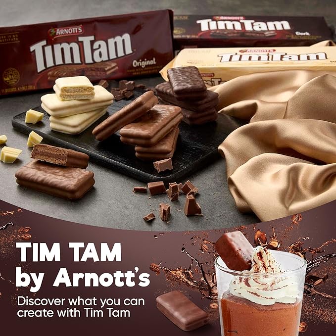 Tim Tam Cookies Gift, Snack Box, Australian Cookies Variety Pack with Chocolate Filling, 4 Pack