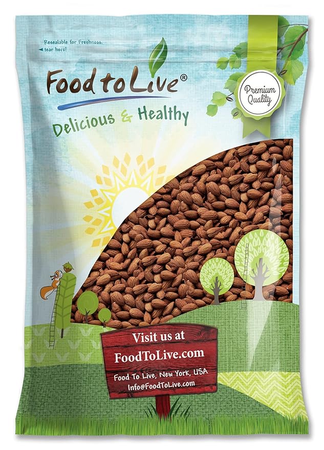 Food to Live - Dry Roasted California Almonds with Himalayan Salt, 8 Pounds Oven Roasted, Lightly