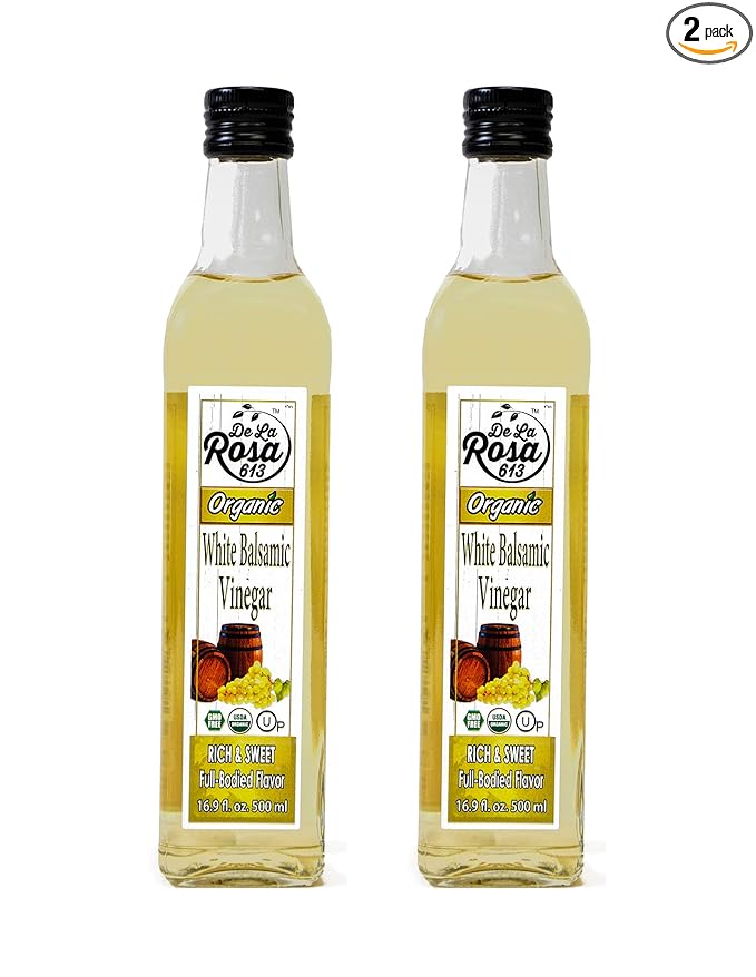 De La Rosa Organic White Balsamic Vinegar, Kosher for Passover, Vegan & Gluten-Free, Great for