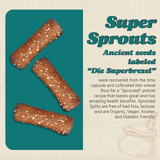 Unique Snacks Sprouted Pretzel Shells, Delicious Homestyle Baked Snack Bag, Vegan, OU Kosher, and