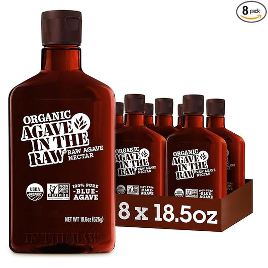 Agave In The Raw Organic Agave Nectar Sweetener, Blue Agave Syrup, No Erythritol, Sugar Substitute