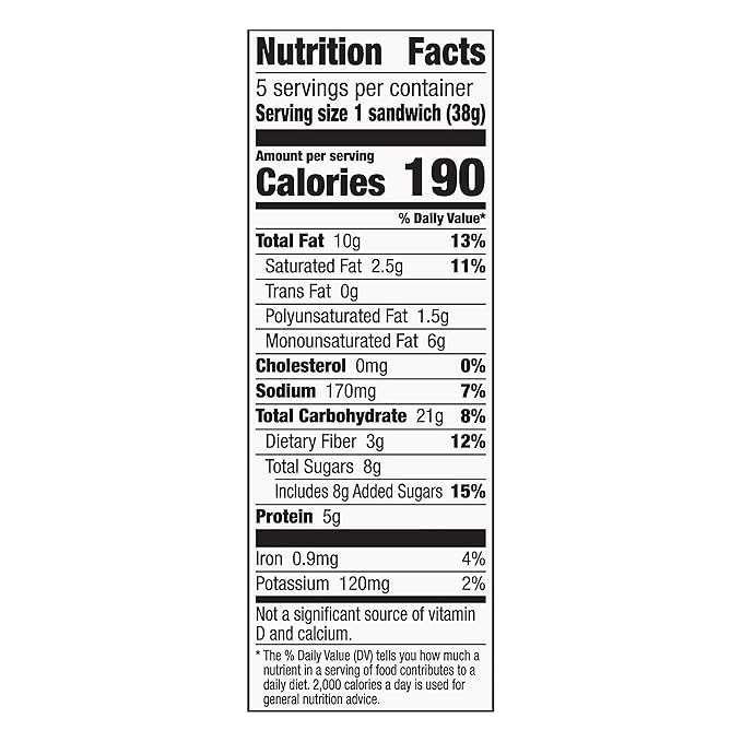 Nature Valley Biscuit Sandwiches, Peanut Butter Snack, 5 ct, 6.75 OZ (Pack of 12)