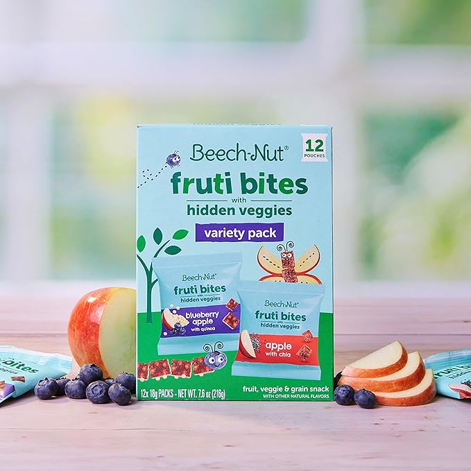 Beech-Nut Toddler Snacks Fruti Bites with Hidden Veggies Quinoa & Chia, Fruit Snack Variety Pack