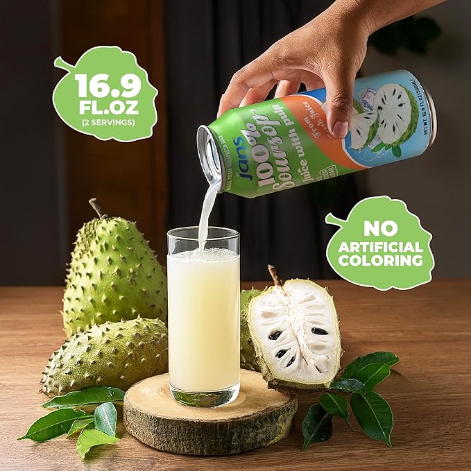 Soursop Juice with Pulp (Guanabana), 16.9 oz (Pack of 12) JANS | 100% Pure Soursop Graviola | NO