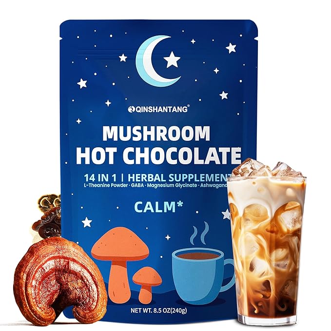 Mushroom Hot Chocolate for Calm & Relax | 10 Mushroom Blend with L-Theanine, GABA, Magnesium