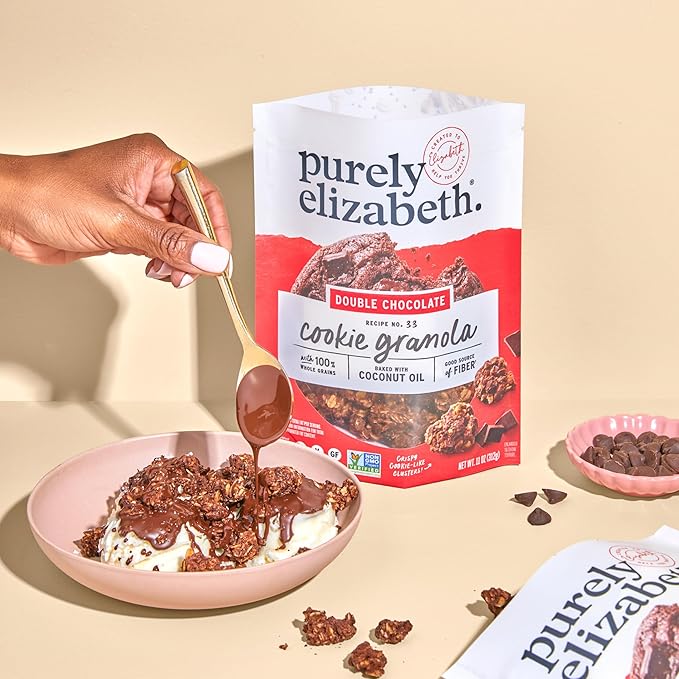 Purely Elizabeth Cookie Granola, Double Chocolate, Gluten-Free, Non-GMO (11oz Bag)