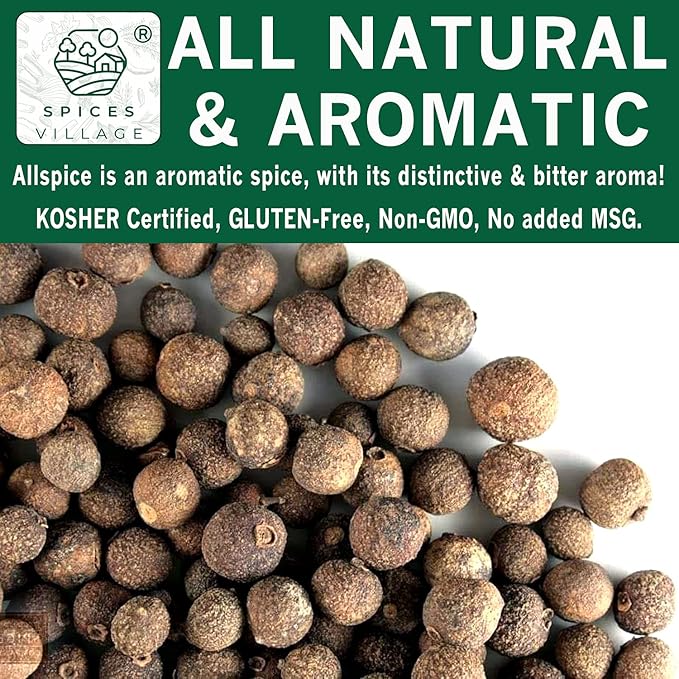 SPICES VILLAGE Allspice Berries Whole, Pimento Seeds, Natural Allspice for Cooking, Pickling