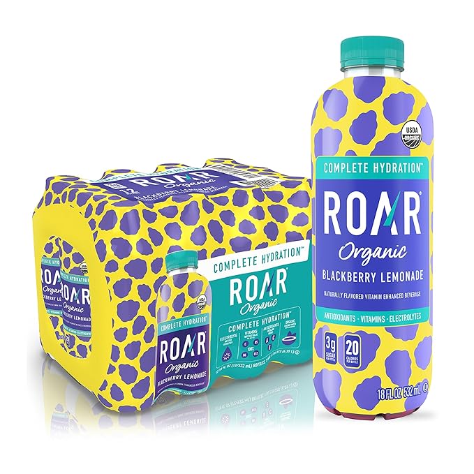 ROAR Complete Hydration Organic - Electrolyte Drinks Loaded with Vitamins C, B5, B12 - Non-GMO