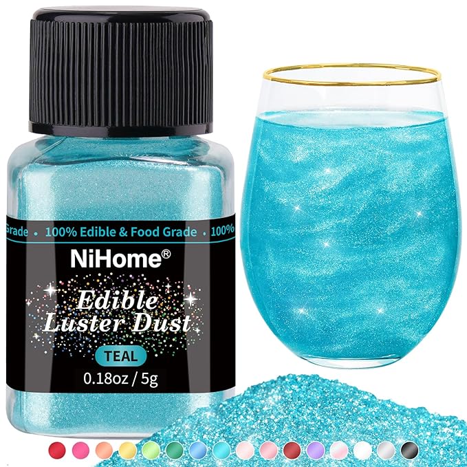 NiHome Edible Food-Grade Glimmer Powder Glitter Luster Dust Metallic Food Decorating Sprinkle