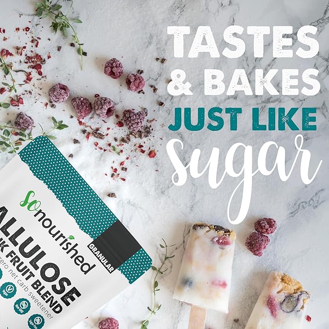 So Nourished Monk Fruit Sweetener with Allulose Granular - 1:1 Sugar Substitute, Keto - 0 Calorie