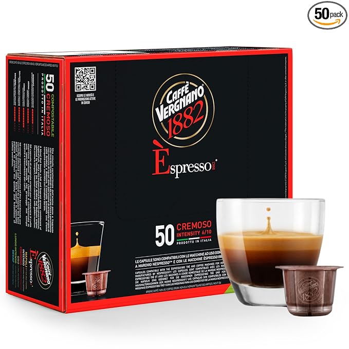 Caffe' Vergnano 1882 Medium Roast Espresso Original Line Machine Compatible Capsules, Arabica