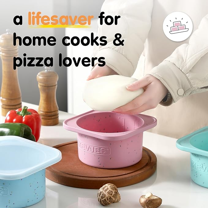 1000ml PLUS Pizza Sourdough Proofing Containers with Air-tight Lids for DIY family Artisan