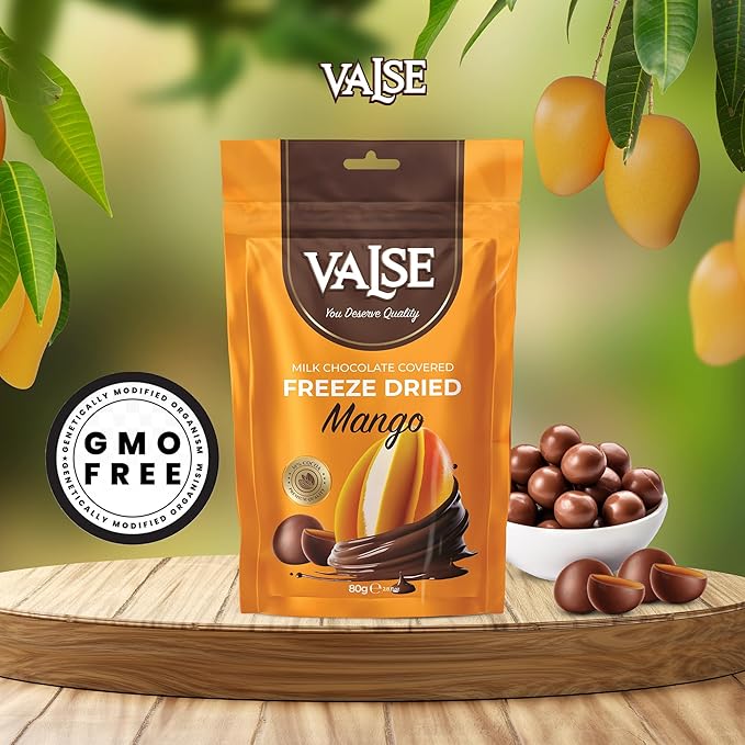 Chocolate Covered Mango, Milk Chocolate Covered Freeze Mango, 2.8 oz Chocolate Covered Fruit