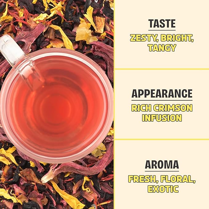 BREWIX, Mango Marvel Herbal Loose Tea (50+ Cups) | Made with Hibiscus, Mango, Pineapple, Orange