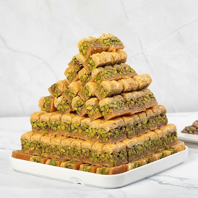 Snacklava Pistachio Baklava Bites - 20 Pack (3 Pieces per Pack) - No Artificial Ingredients, Colors